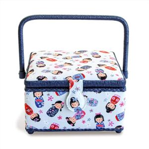 Prym 612085 Sewing Basket Cotton Light Blue 230 x 230 x 140 mm Prym 612085 Sewing Basket Cotton Light Blue 230 x 230 x 140 mm