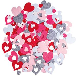 Rayher Felt Heart Stickers, Heart-Shaped Stickers, Set of 105 Heart Stickers, Self-Adhesive Felt Shapes in various sizes, assorted colours, 100% Polyester, 1.7cm and 4cm, 43000999 Rayher Felt Heart Stickers, Heart-Shaped Stickers, Set of 105 Heart Stickers, Self-Adhesive Felt Shapes in various sizes, assorted colours, 100% Polyester, 1.7cm and 4cm, 43000999