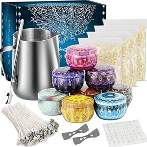 Dveda Candle Making Kit, DIY Candle Making Kits Include 50 Candle Wicks, 56 Wicks Sticker, 8 Candle Tins,1 Candle Make Pouring Pot, 4 Pack Candle Wax Dveda Candle Making Kit, DIY Candle Making Kits Include 50 Candle Wicks, 56 Wicks Sticker, 8 Candle Tins,1 Candle Make Pouring Pot, 4 Pack Candle Wax