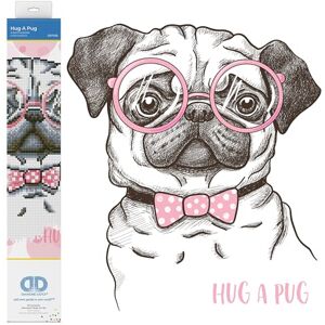DIAMOND DOTZ Painting Kit: Intermediate, DD7, Fabric, Hug a Pug, 35 x 35 cm DIAMOND DOTZ Painting Kit: Intermediate, DD7, Fabric, Hug a Pug, 35 x 35 cm