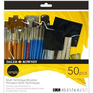 Daler Rowney Daler-Rowney Simply Mixed Media Ultimate Brush Set, 50 Pieces, Watercolour, Acrylic, Mixed Media, Oil Painting, Art Tools, For Entry-Level Artists & Hobbyists Daler Rowney Daler-Rowney Simply Mixed Media Ultimate Brush Set, 50 Pieces, Watercolour, Acrylic, Mixed Media, Oil Painting, Art Tools, For Entry-Level Artists & Hobbyists