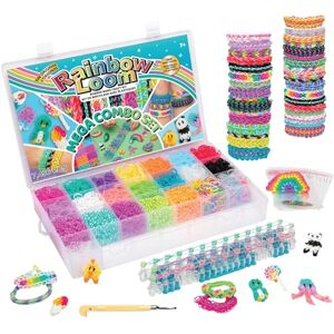Rainbow Loom Mega Combo Loom Band Kit Rubber Band Bracelet Kit with Clips, Gift Bags, and Elastic Bands Childrens Jewellery Making Kits Make Great Gifts for Kids Age 7+ Rainbow Loom Mega Combo Loom Band Kit Rubber Band Bracelet Kit with Clips, Gift Bags, and Elastic Bands Childrens Jewellery Making Kits Make Great Gifts for Kids Age 7+