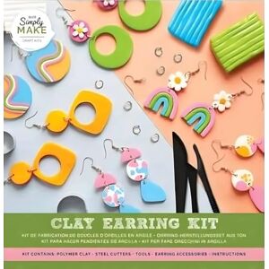 Simply MAKE Make Your Own Clay Earring, Multicoloured, Single Craft Kit Set, DIY, Art and Crafts, Wax, Unique Gift Simply MAKE Make Your Own Clay Earring, Multicoloured, Single Craft Kit Set, DIY, Art and Crafts, Wax, Unique Gift