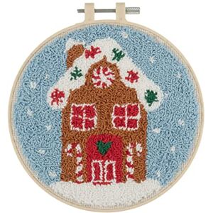 Trimits Embroidery Punch Needle Hoop Kits, 15.2cm 6”, Gingerbread House Trimits Embroidery Punch Needle Hoop Kits, 15.2cm 6”, Gingerbread House