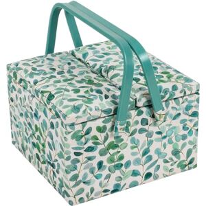 Hobby Gift Exclusive Large Twin Lid Sewing Craft Hobby Storage Box, Accessories Tray Pin Cushion Pockets PVC Handles, 25 x 25 x 17cm, Eucalyptus Hobby Gift Exclusive Large Twin Lid Sewing Craft Hobby Storage Box, Accessories Tray Pin Cushion Pockets PVC Handles, 25 x 25 x 17cm, Eucalyptus