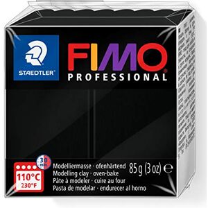 STAEDTLER 8004-9 FIMO Professional Oven-Hardening Polymer Modelling Clay, 85g - Black (Single Block)