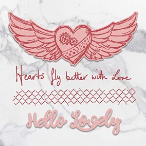 Go Craft Hearts Fly Stamp and Die Set - 6pc Go Craft Hearts Fly Stamp and Die Set - 6pc