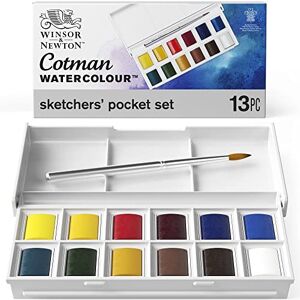Winsor & Newton , Cotman Watercolour, 'Sketchers' Pocket Set' , 12 x Half Pans + 1 x Travel Brush, Pack of 1 Winsor & Newton , Cotman Watercolour, 'Sketchers' Pocket Set' , 12 x Half Pans + 1 x Travel Brush, Pack of 1
