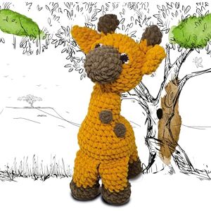KNITTY CRITTERS – Main Collection – Geoffrey Giraffe Beginner-Friendly Crochet Craft Kit with Recycled Yarn KNITTY CRITTERS – Main Collection – Geoffrey Giraffe Beginner-Friendly Crochet Craft Kit with Recycled Yarn