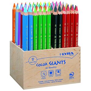 LYRA Color Giants Wooden Large Colouring Pencils, School pack, 96 Pieces Assorted Colours, Ideal for Children & Schools LYRA Color Giants Wooden Large Colouring Pencils, School pack, 96 Pieces Assorted Colours, Ideal for Children & Schools