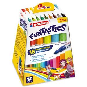 edding 14 FUNTASTICS colouring pens for children set of 18 round nib 3 mm for colouring fun on light-coloured paper and card washable from skin and textiles edding 14 FUNTASTICS colouring pens for children set of 18 round nib 3 mm for colouring fun on light-coloured paper and card washable from skin and textiles