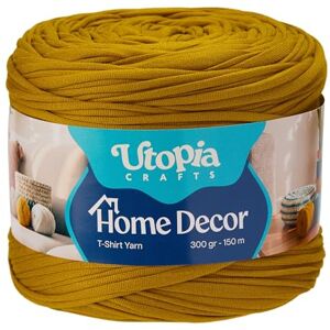 Utopia Crafts T-Shirt Yarn for Crocheting and Knitting Home Decor 300g/150m Elastic Microfibre Fabric Yarn Oeko-Tex Certified Machine Washable Crochet Baskets Bags Rugs & Macramé 5-7mm Hook (Mustard) Utopia Crafts T-Shirt Yarn for Crocheting and Knitting Home Decor 300g/150m Elastic Microfibre Fabric Yarn Oeko-Tex Certified Machine Washable Crochet Baskets Bags Rugs & Macramé 5-7mm Hook (Mustard)
