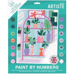 DOCRAFTS ARTISTE Large Paint by Numbers, House Plants, Summer Craft, 395x295mm Board 14 Acrylic Colour Paint 3 Size Brush Set, Adults Craft, Hobbies Craft, Number Coded Design, Personalised Art DOCRAFTS ARTISTE Large Paint by Numbers, House Plants, Summer Craft, 395x295mm Board 14 Acrylic Colour Paint 3 Size Brush Set, Adults Craft, Hobbies Craft, Number Coded Design, Personalised Art
