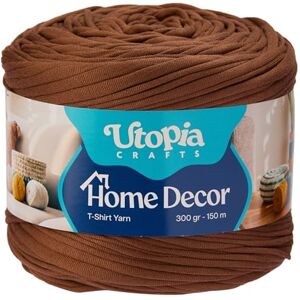 Utopia Crafts T-Shirt Yarn for Crocheting and Knitting Home Decor 300g/150m Elastic Microfibre Fabric Yarn Oeko-Tex Certified Washable Crochet Baskets Bags Rugs & Macramé 5-7mm Hook (Chocolate Brown) Utopia Crafts T-Shirt Yarn for Crocheting and Knitting Home Decor 300g/150m Elastic Microfibre Fabric Yarn Oeko-Tex Certified Washable Crochet Baskets Bags Rugs & Macramé 5-7mm Hook (Chocolate Brown)