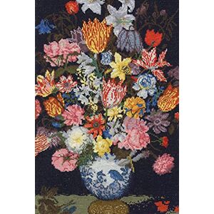 DMC Cross Stitch Kit Bosschaert Still Life of Flowers, Includes Aida 6 pts/cm, Stranded Cotton Thread, Needle, Chart and Instructions DMC Cross Stitch Kit Bosschaert Still Life of Flowers, Includes Aida 6 pts/cm, Stranded Cotton Thread, Needle, Chart and Instructions