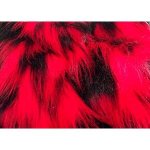 CRS Fur Fabrics LONG Pile Fun Faux Fur Fabric Material RED & BLACK MIX,1Mtr 150cm x 100cm CRS Fur Fabrics LONG Pile Fun Faux Fur Fabric Material RED & BLACK MIX,1Mtr 150cm x 100cm