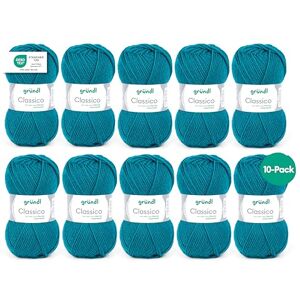 Grundl Gründl Classico Wolle (Oeko-TEX® Certified Knitting/Crochet Yarn Made of 50% Pure New Wool (Merino Superwash) & 50% polyacrylic, 50 g/120 m, Needle Size: 3.5-4.5, 10 Balls á 50 g), Petrol Grundl Gründl Classico Wolle (Oeko-TEX® Certified Knitting/Crochet Yarn Made of 50% Pure New Wool (Merino Superwash) & 50% polyacrylic, 50 g/120 m, Needle Size: 3.5-4.5, 10 Balls á 50 g), Petrol