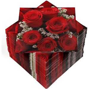 HEKU 100 Napkins - Red Roses - 3-ply, 33x33cm, Elegant & Absorbent HEKU 100 Napkins - Red Roses - 3-ply, 33x33cm, Elegant & Absorbent