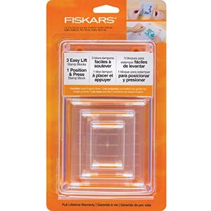 Fiskars 106150-1001 Clear Stamp Block Set (4 Piece), White Fiskars 106150-1001 Clear Stamp Block Set (4 Piece), White