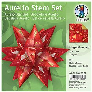 Ursus 35625502 Aurelio Stern Magic Moments Star Night 33 Sheets Creative Paper 15 x 15 cm 120 g/m² Printed on Both Sides with Foil Finish on One Side Red/Gold Ursus 35625502 Aurelio Stern Magic Moments Star Night 33 Sheets Creative Paper 15 x 15 cm 120 g/m² Printed on Both Sides with Foil Finish on One Side Red/Gold