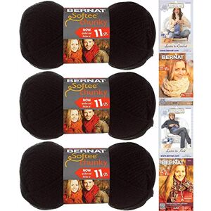 Bernat SOFTEE CHUNKY- PACK OF 3 BALLS 100G EACH BALL BLACK Bernat SOFTEE CHUNKY- PACK OF 3 BALLS 100G EACH BALL BLACK