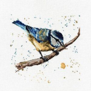 Cross Bree Merryn Counted Kit Betty The Blue Tit,8"x8 Cross Bree Merryn Counted Kit Betty The Blue Tit,8"x8