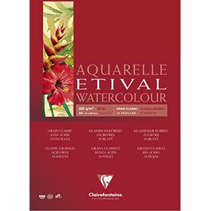 Clairefontaine Ref 96384C Etival Classic Grained Wirebound Watercolour Painting & Drawing Pad (10 Sheets of Paper) A4 (29.7 x 21cm) 200gsm Cellulose Art Paper Clairefontaine Ref 96384C Etival Classic Grained Wirebound Watercolour Painting & Drawing Pad (10 Sheets of Paper) A4 (29.7 x 21cm) 200gsm Cellulose Art Paper