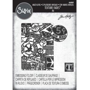 Sizzix Multi Level Textured Impressions Embossing Folder Vault Airmail by Tim Holtz Sizzix Multi Level Textured Impressions Embossing Folder Vault Airmail by Tim Holtz