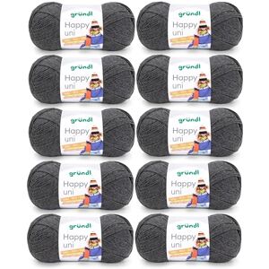 Gründl “Happy Uni”, 10x balls of 100 g knitting yarn, 100% acrylic, 40 cm x 39 cm x 9 cm, 100% Polyacrylic, charcoal, 40 x 39 x 9 cm Gründl “Happy Uni”, 10x balls of 100 g knitting yarn, 100% acrylic, 40 cm x 39 cm x 9 cm, 100% Polyacrylic, charcoal, 40 x 39 x 9 cm