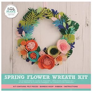 Simply MAKE Spring Flower Wreath Craft Making Kit, Craft Making Supplies For Adults And Teenagers, Makes A Great Gift, And Hanging Wreath Decoration For Home Decor, For Beginner & Experienced Crafter Simply MAKE Spring Flower Wreath Craft Making Kit, Craft Making Supplies For Adults And Teenagers, Makes A Great Gift, And Hanging Wreath Decoration For Home Decor, For Beginner & Experienced Crafter
