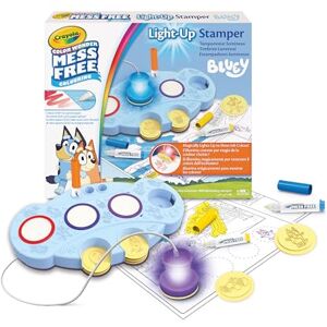 CRAYOLA Bluey Color Wonder Magic Light-Up Stamper Includes 10 Bluey Stamps, 3 Markers, Stickers & 18 Colouring Pages Magic Colouring Fun for Kids Ages 3+ CRAYOLA Bluey Color Wonder Magic Light-Up Stamper Includes 10 Bluey Stamps, 3 Markers, Stickers & 18 Colouring Pages Magic Colouring Fun for Kids Ages 3+