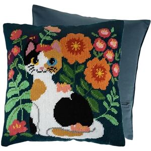 Trimits Half Stitch Cross Stitch Cushion Kit, Cushion Back Included, Pre Printed Canvas, Yarn and Needle Included 40 x 40cm (15.75 x 15.75in), Cat Trimits Half Stitch Cross Stitch Cushion Kit, Cushion Back Included, Pre Printed Canvas, Yarn and Needle Included 40 x 40cm (15.75 x 15.75in), Cat