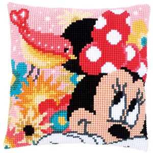 Vervaco Cross Stitch Kit: Cushion: Minnie-Psst I've a Secret, Cotton, Multi-Colour, 20 x 1 x 20 cm Vervaco Cross Stitch Kit: Cushion: Minnie-Psst I've a Secret, Cotton, Multi-Colour, 20 x 1 x 20 cm