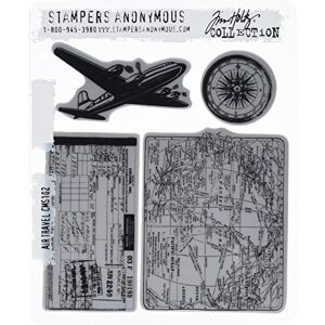 Stampers Anonymous Tim Holtz Cling Rubber Stamp Set Air Travel,Red,7 x 8.5-inch Stampers Anonymous Tim Holtz Cling Rubber Stamp Set Air Travel,Red,7 x 8.5-inch