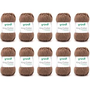 Gründl Wool King Cotton Thick Wool for Knitting Knitting Yarn Crochet Yarn Soft and Skin Friendly 55% Polyacrylic, 45% Cotton 10 Balls 50 g / 78 m Needle Size 6-7 Teddy Gründl Wool King Cotton Thick Wool for Knitting Knitting Yarn Crochet Yarn Soft and Skin Friendly 55% Polyacrylic, 45% Cotton 10 Balls 50 g / 78 m Needle Size 6-7 Teddy