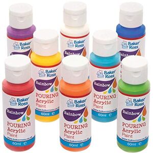 Baker Ross FE493 Rainbow Acrylic Paint Pack of 8, Metallic Acrylic Paint, Kids Paint Set, Art Sets for Children Baker Ross FE493 Rainbow Acrylic Paint Pack of 8, Metallic Acrylic Paint, Kids Paint Set, Art Sets for Children