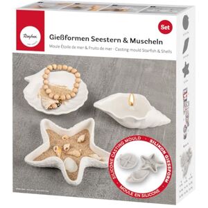 Rayher Silicone mould set Starfish+Shells, Decorative bowls, 3-part, 36187000 Rayher Silicone mould set Starfish+Shells, Decorative bowls, 3-part, 36187000