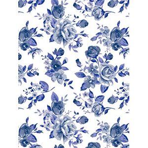 décopatch Ref FDA811C Blue Roses Ceramic Effect Paper Pack Each Sheet 30 x 40cm, Pack of 20 Paper Sheets Best Used With Décopach Glue & Varnish, Blue & White décopatch Ref FDA811C Blue Roses Ceramic Effect Paper Pack Each Sheet 30 x 40cm, Pack of 20 Paper Sheets Best Used With Décopach Glue & Varnish, Blue & White
