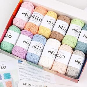 Hello Yarn Hello 100% Cotton 12 Ball Yarn Pack Pastel Hello Yarn Hello 100% Cotton 12 Ball Yarn Pack Pastel