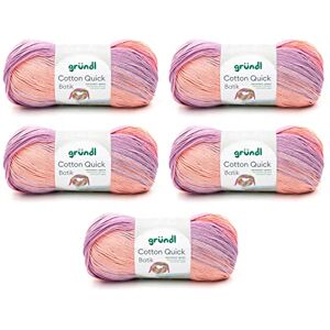 Gründl Wool Cotton Quick Batik Knitting Yarn/Crochet Yarn (Yarn with Colour Gradient 100% Cotton, Oeko-Tex Certified, 100 g / 260 m, Needle Size: 3-4, 5 x 100 g), Cream/Pink/Lilac Gründl Wool Cotton Quick Batik Knitting Yarn/Crochet Yarn (Yarn with Colour Gradient 100% Cotton, Oeko-Tex Certified, 100 g / 260 m, Needle Size: 3-4, 5 x 100 g), Cream/Pink/Lilac