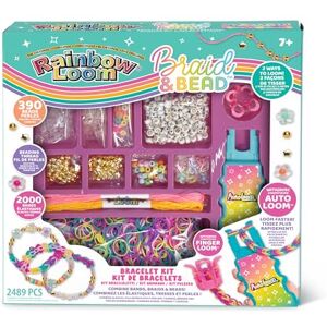 BANDAI Rainbow Loom Braid & Bead Set for Making Elastic Bracelets, Braids, Beads Creative Hobby Contains 2000 Elastic Bands Accessories Toy for Ages 7+ CD0183 BANDAI Rainbow Loom Braid & Bead Set for Making Elastic Bracelets, Braids, Beads Creative Hobby Contains 2000 Elastic Bands Accessories Toy for Ages 7+ CD0183