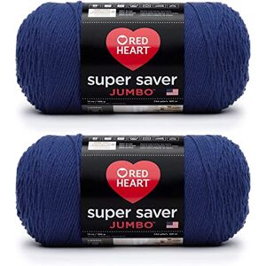 Red Heart Super Saver Jumbo Royal Yarn 2 Pack of 396g/14oz Acrylic 4 Medium (Worsted) 744 Yards Knitting/Crochet Red Heart Super Saver Jumbo Royal Yarn 2 Pack of 396g/14oz Acrylic 4 Medium (Worsted) 744 Yards Knitting/Crochet