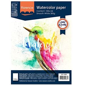 Creative Labs Florence Watercolour Paper A4, Ivory, 300 GSM, Artist Grade Quality, Smooth Surface, 100 Sheets for Painting, Handlettering, Art Projects, White Creative Labs Florence Watercolour Paper A4, Ivory, 300 GSM, Artist Grade Quality, Smooth Surface, 100 Sheets for Painting, Handlettering, Art Projects, White