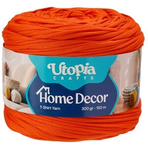 Utopia Crafts T-Shirt Yarn for Crocheting and Knitting Home Decor 300g/150m Elastic Microfibre Fabric Yarn Oeko-Tex Certified Washable Crochet Baskets Bags Rugs & Macramé 5-7mm Hook (Bright Orange) Utopia Crafts T-Shirt Yarn for Crocheting and Knitting Home Decor 300g/150m Elastic Microfibre Fabric Yarn Oeko-Tex Certified Washable Crochet Baskets Bags Rugs & Macramé 5-7mm Hook (Bright Orange)
