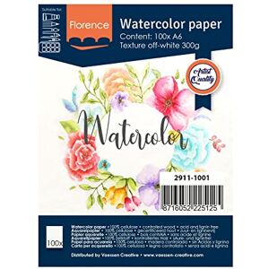 Creative Labs Florence Watercolour Paper A6, Ivory, 300 GSM, Artist Grade Quality, Textured Surface, 100 Sheets for Painting, Handlettering, Art Projects Creative Labs Florence Watercolour Paper A6, Ivory, 300 GSM, Artist Grade Quality, Textured Surface, 100 Sheets for Painting, Handlettering, Art Projects
