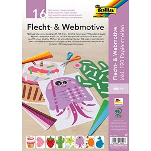 Folia Braiding and Web Set, DIN A4, 16 Sheets with 8 Motifs, Including 190 Paper Strips, Creative Activity for Children, Multicoloured Folia Braiding and Web Set, DIN A4, 16 Sheets with 8 Motifs, Including 190 Paper Strips, Creative Activity for Children, Multicoloured