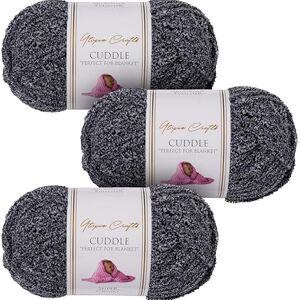 Utopia Crafts Cuddle Super Chunky Chenille Yarn Stormy Charcoal 100g 60m Ball, Fluffy Soft & Easy to Use, Ideal for Crochet & Knitting, Machine Washable, Beginner-Friendly Wool Alternative Pack of 3 Utopia Crafts Cuddle Super Chunky Chenille Yarn Stormy Charcoal 100g 60m Ball, Fluffy Soft & Easy to Use, Ideal for Crochet & Knitting, Machine Washable, Beginner-Friendly Wool Alternative Pack of 3