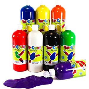 Pasuto Super washable Ready-mix paint 1 Litre Bottle Kids craft paint Pack of 8 colours Pasuto Super washable Ready-mix paint 1 Litre Bottle Kids craft paint Pack of 8 colours
