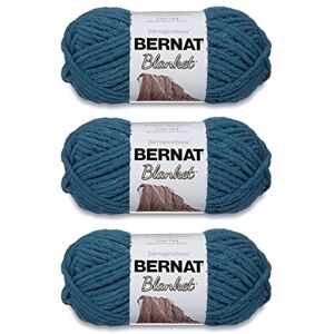 Bernat Blanket Dark Teal Yarn 3 Pack of 150g/5.3oz Polyester 6 Super Bulky 108 Yards Knitting/Crochet Bernat Blanket Dark Teal Yarn 3 Pack of 150g/5.3oz Polyester 6 Super Bulky 108 Yards Knitting/Crochet
