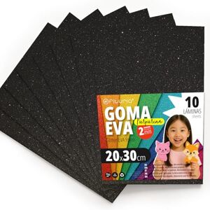 OFITURIA Glitter Eva Foam for Creative Crafts, Glitter Foam Sheets for DIY, School Projects, Decorative Art, Scrapbooking 20 x 30 cm (Black Glitter, 10 pcs) OFITURIA Glitter Eva Foam for Creative Crafts, Glitter Foam Sheets for DIY, School Projects, Decorative Art, Scrapbooking 20 x 30 cm (Black Glitter, 10 pcs)
